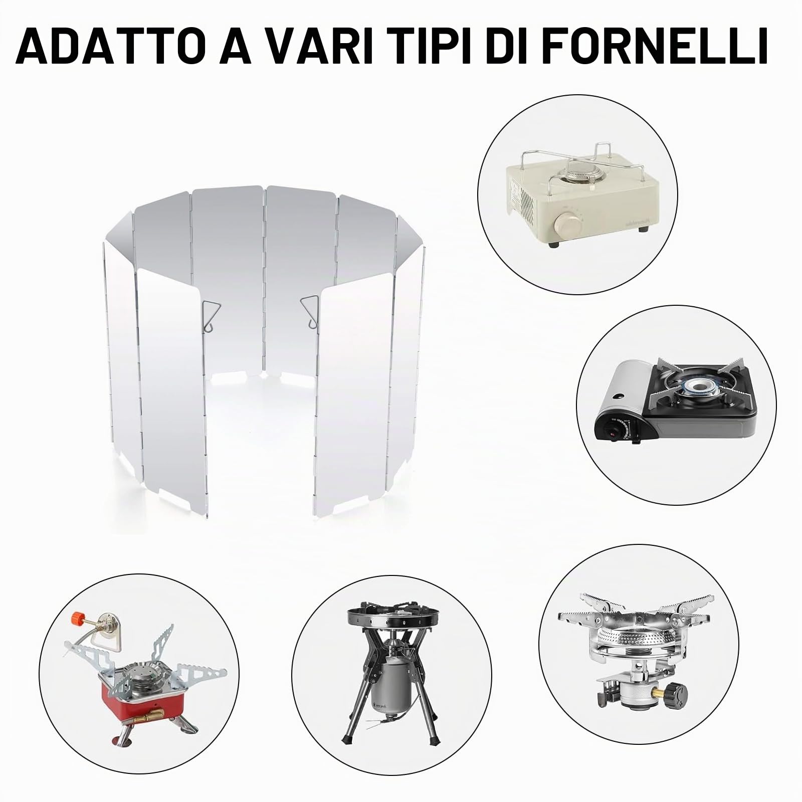 Paravento Fornello Campeggio Parabrezza Campeggio Pieghevole Parabrezza Fornello a Gas Pieghevole e Portatile per Campeggio Picnic Barbecue