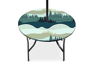 Outdoor Tablecloth Round Waterproof - Round Tablecloth with Umbrella Hole