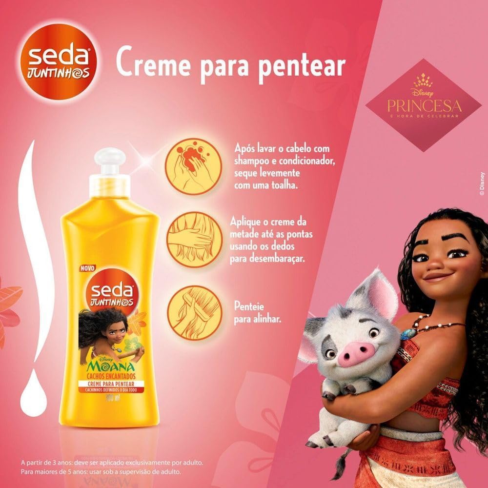 Seda Creme Pentear Infantil Moana Juntinhos B Encantada 300Ml