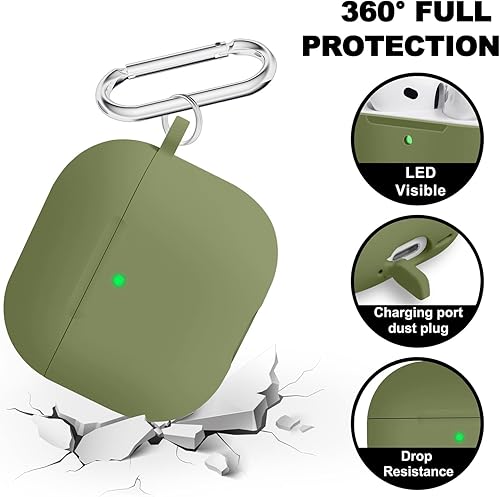 Vista 178 de Funda para AirPods 3, accesorios de protección de silicona con llavero y kit de limpiador compatible con AirPod de 3ª generación 2021 para mujeres