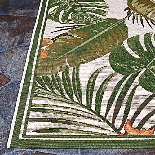 Tapete decorativo Couristan 5'3" x 7'6" Ivory Hunter Green miniatura 6