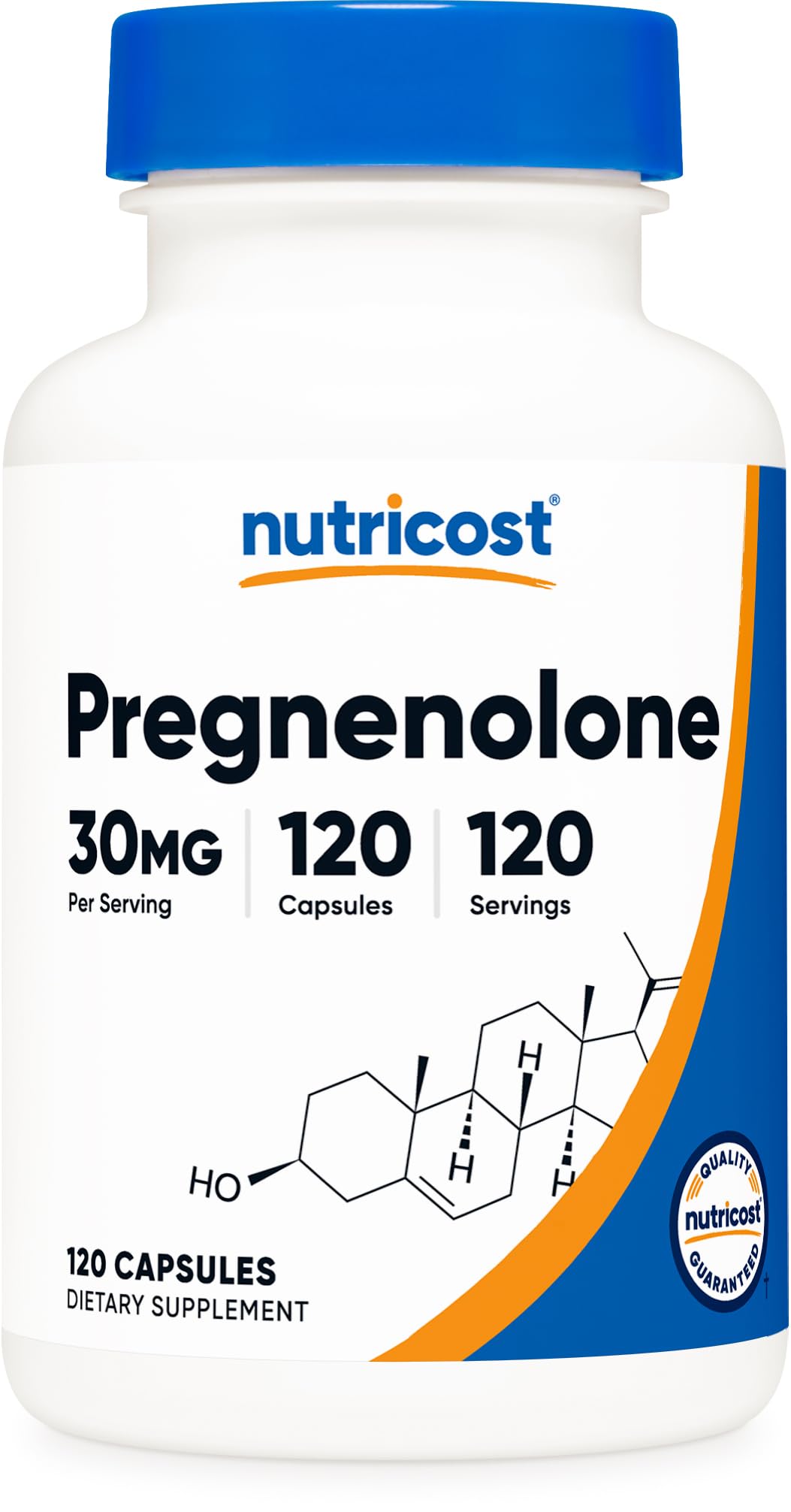 Nutricost Pregnenolone 30mg, 120 Capsules - Non-GMO, Gluten Free, Vegetarian Capsules