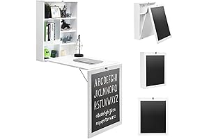 Tangkula Fold Down Desk Wall Mounted for Small Spaces