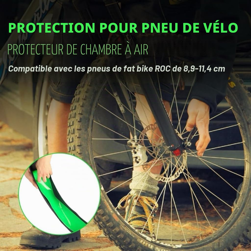 Lot de 2 pneus de vélo Fat Bike Liner - 54/80/95/110 x 2300 x 1 mm - Protection anti-crevaison - Anti-perforation - Pour VTT / vélo électrique / Fat Bike