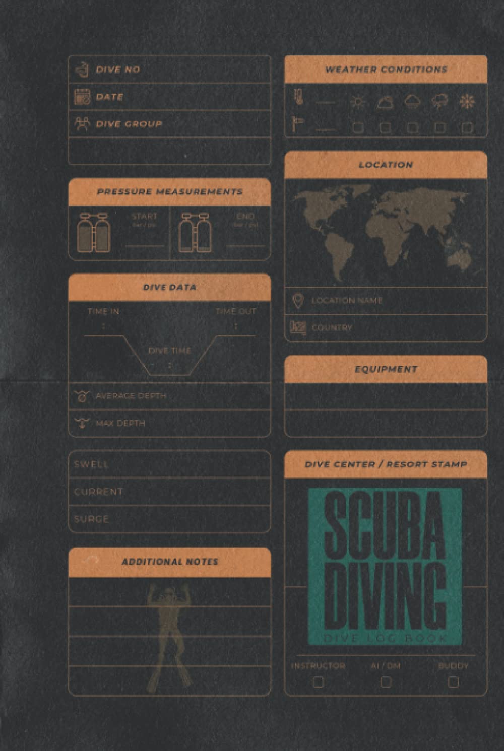 Dive Log Book Scuba Diving: Hardcover & Hardback Scuba Diver Log Book - Certified Diver Log - Scuba Gifts - Scuba Diving Log Book - Track And Record 100 Dives