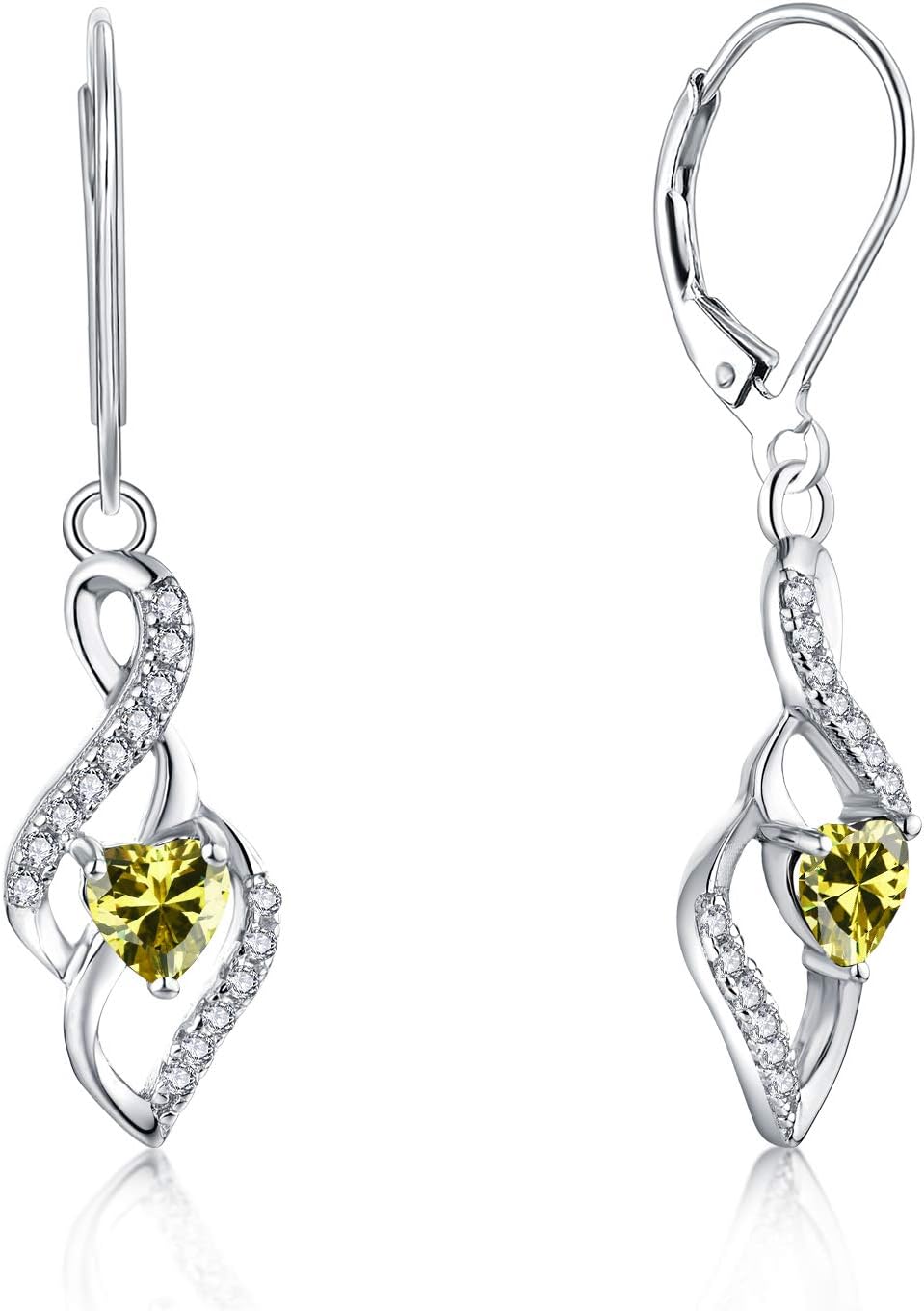 infinity heart,yellow topaz
