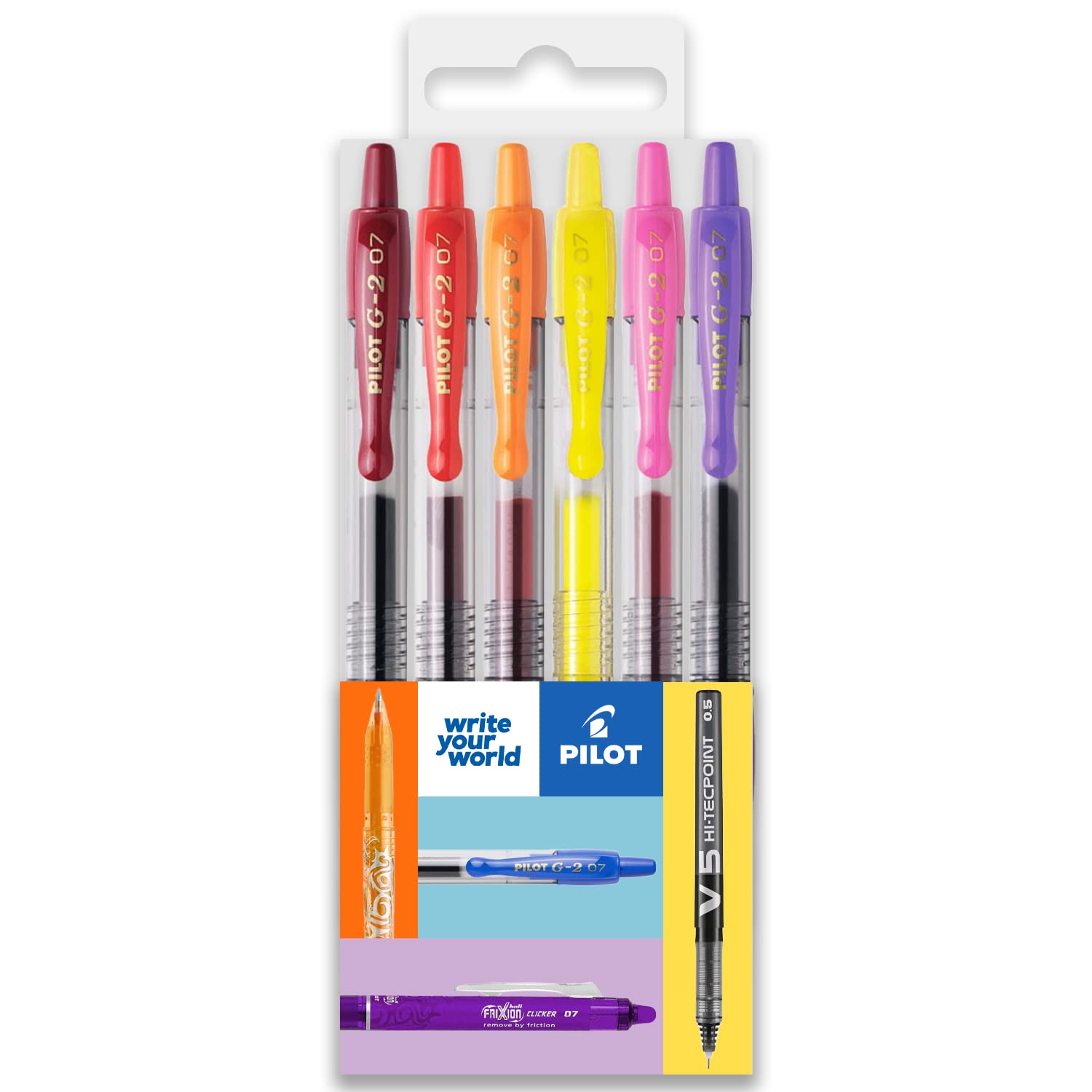 Sponsored Ad – G-2 Retractable Gel Ink Rollerball Pens - 0.7mm Nib Tip - In Envelope Gift Packaging - Pack Set of 6 - Sunset Tones