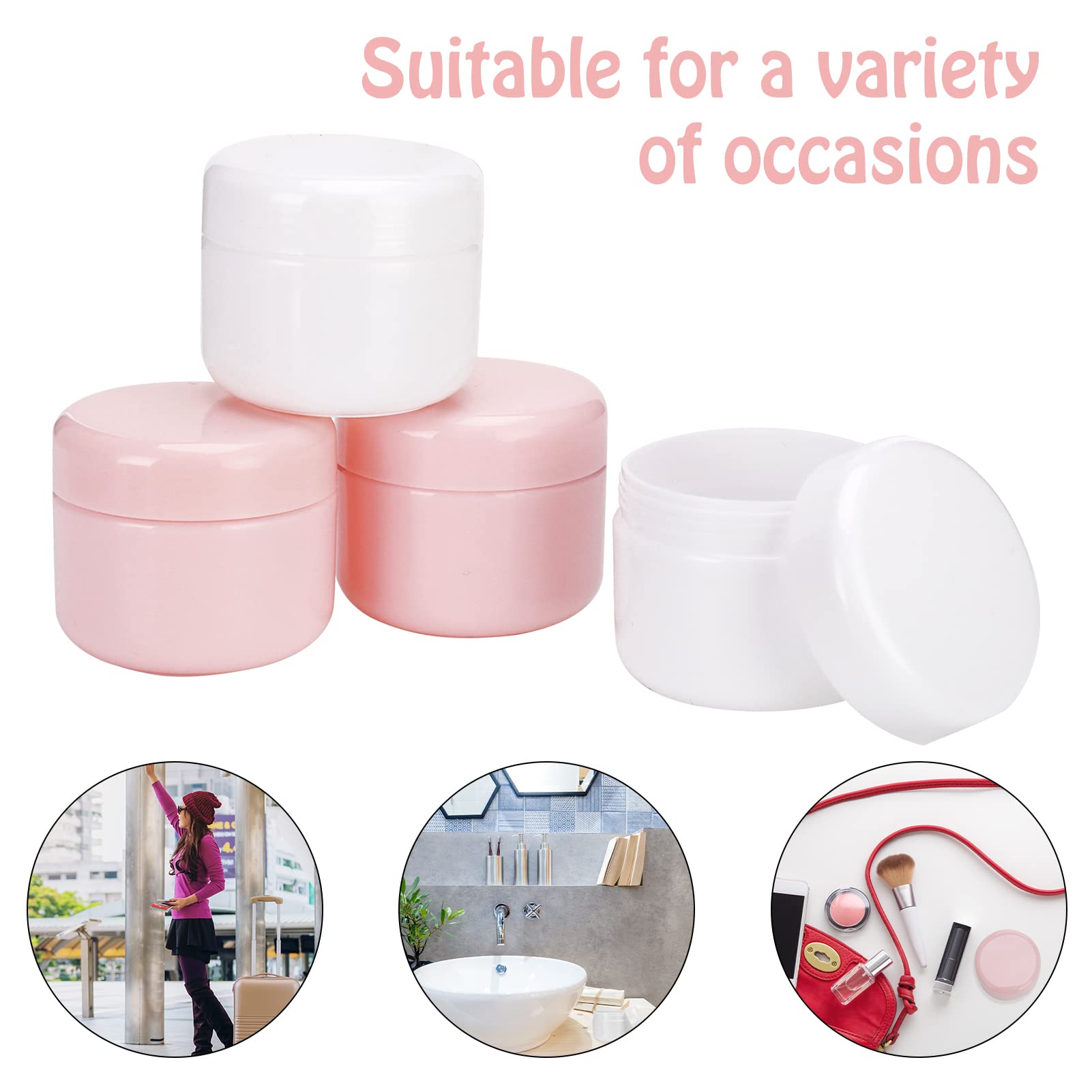 Heyu-Lotus Travel Pots for Toiletries 10 Pcs Travel Cosmetic Jars 20ml/50ml/100ml with Spatulas Tool for Cream Make-up Sample Storage (Multi) - Image 4