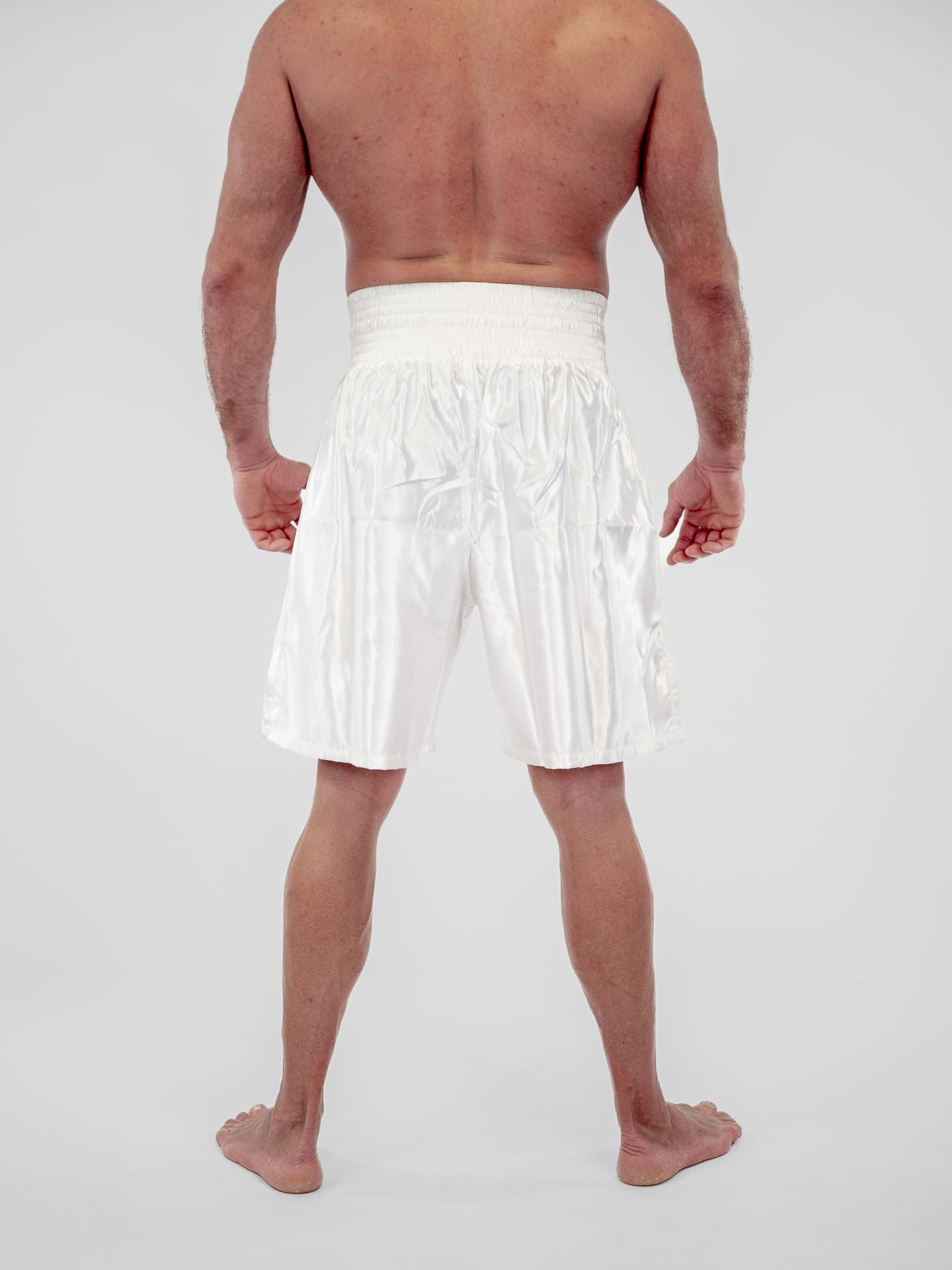 Tenue Boxe Anglaise Adulte METAL BOXE - Short Et Débardeur Satin Blanc S