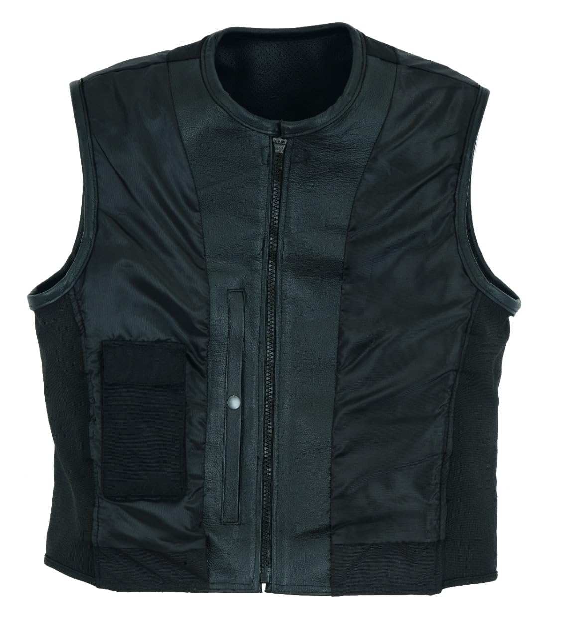 RAXUS K-20 Gilet da moto in pelle da uomo in vera pelle
