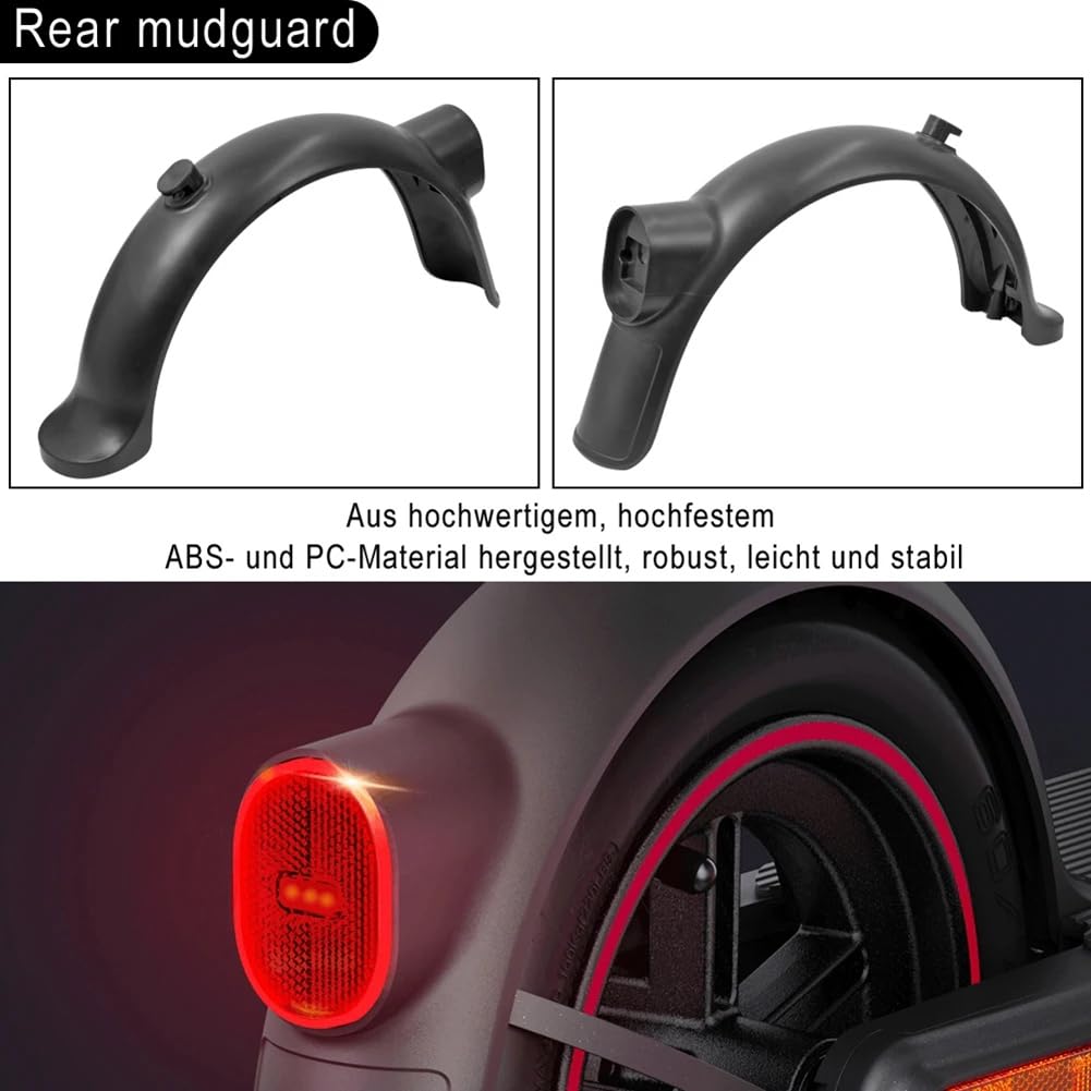 Epodmalx Hinten Schutzblech mit Integriertem Rücklicht, Mudguard für Skateboard Fenders, Passend für Mi4/4 Pro Elektroroller, Ersatzteile Sport & Freizeit