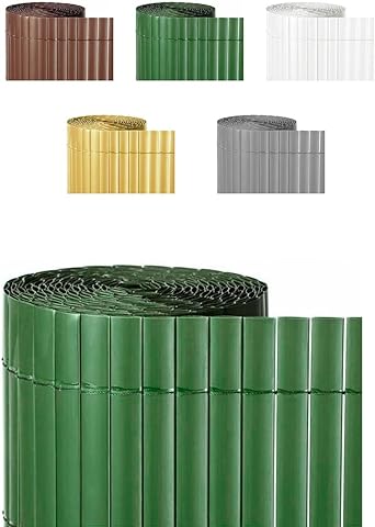 Jardin202 - Cañizo PVC Doble Cara 1400gr/m² | Valla ocultación | Resistente a Rayos UV | Bridas Fijación Incluidas | 1x3m (Verde)