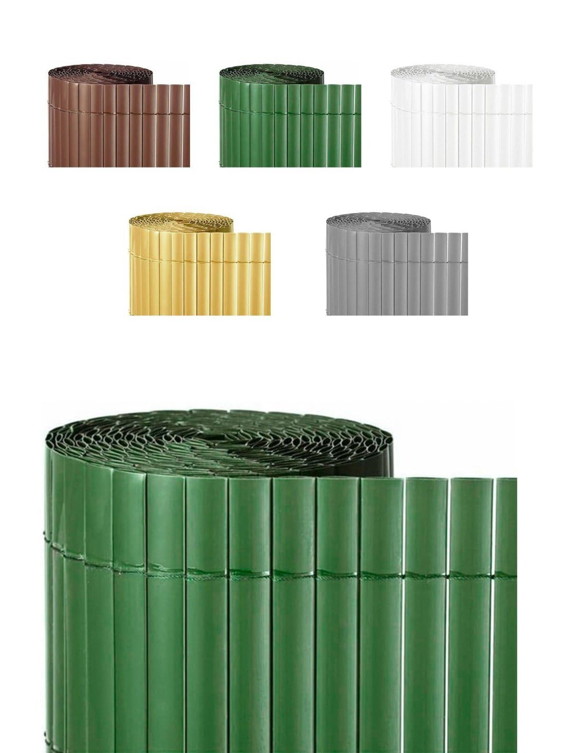 Jardin202 - Cañizo PVC Doble Cara 1600gr/m² - Valla ocultación - Resistente a los Rayos UV protección contra el Viento | 1,5x3m (Verde)