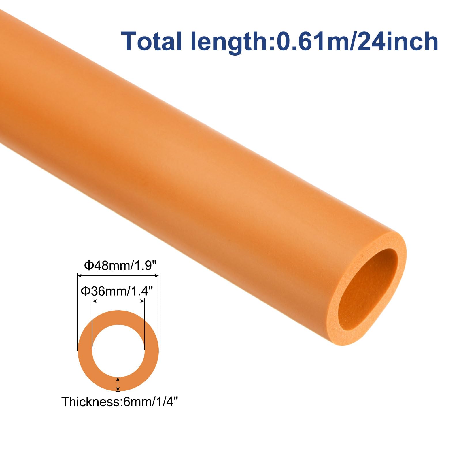 MECCANIXITY Foam Pipe Insulation Tubing – 6mm ID X 36mm OD, 10" Long, Red – Grip Wrap For Tool Handles, Fitness Equipment, And Pipe Lagging