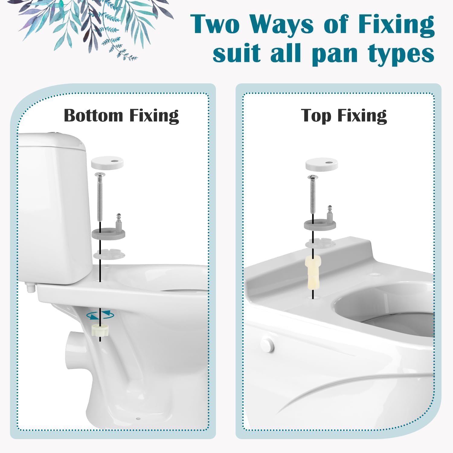 STOREMIC Tapa de WC, Asiento de Inodoro en Forma de O con Liberación Rápida, Fijación Superior e Inferior Sencilla, Cierra Suave y Fácil de Instalación y Limpieza con Bisagras Ajustables de 360°