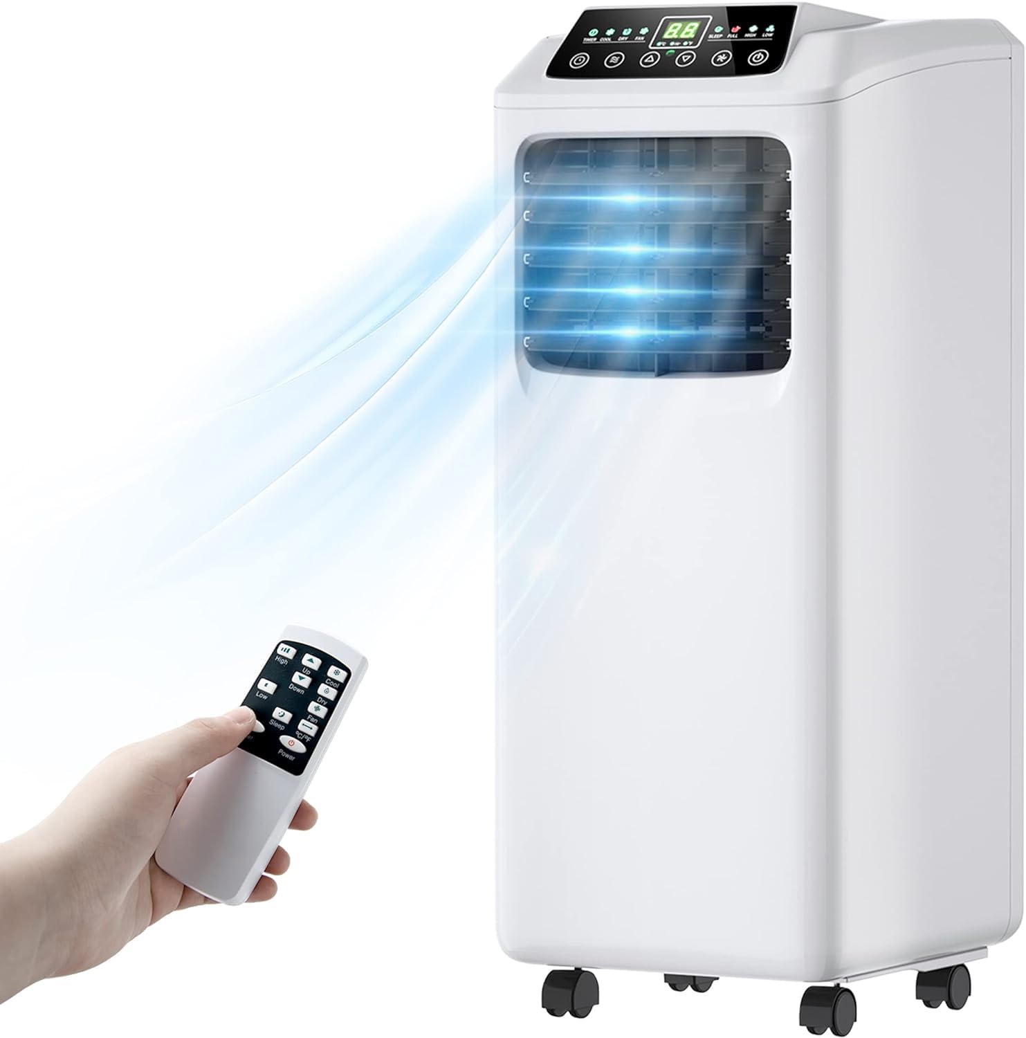 ARLIME Portable Air Conditioners 8000BTU 3-in-1 Air Cooler with Dehumidifier Fan Modes Remote Control Standing AC Unit for