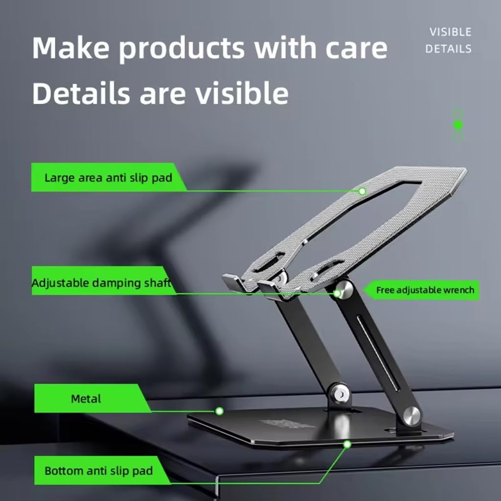Soporte plegable para tableta, diseño hueco grande que mejora la estabilidad y la refrigeración para jugadores y portátiles de 11/12 pulgadas