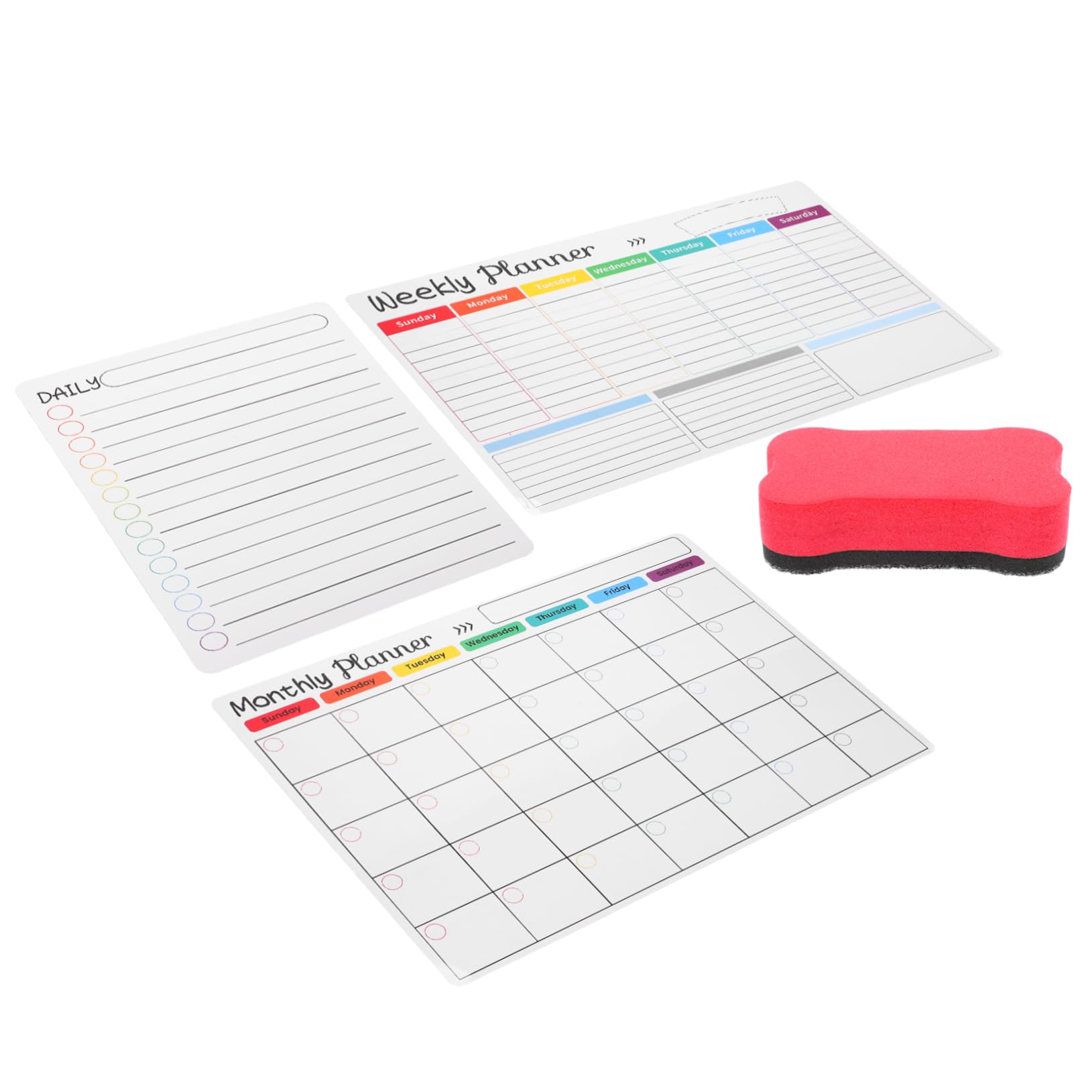 VILLCASE 3 Set bacheca magnetica per frigorifero scrivanie scrivania libreria tavola lavagne cancellabili lavagna magnetica per frigoriferi lavagna per agenda cancellabile a secco plastica