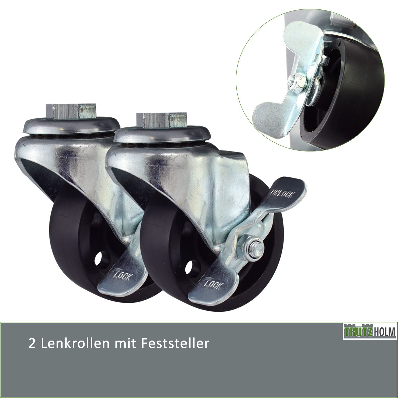 TRUTZHOLM Rangierhilfe für PKW 2 Stück jeweils 680 kg Rangierroller insgesamt 1360 kg belastbar V Form Schwenkgriff 360° drehbar Auto PKW SUV Reifenwagen Reifenhalter