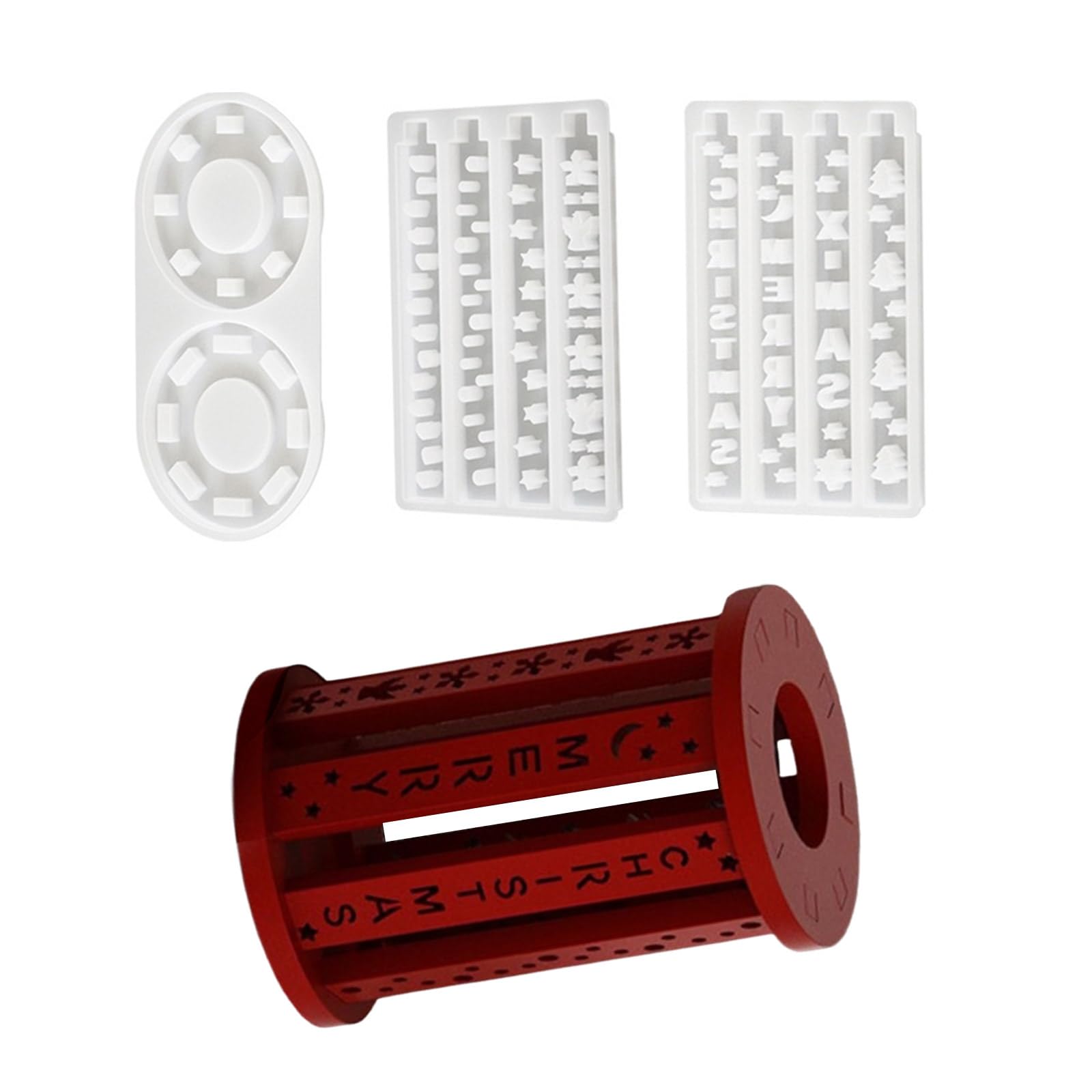 HZBB Christmas Themed Silicone Molds for Epoxy Resin Tealight Holder Silicone Candlestick Molds for Holder Decoration