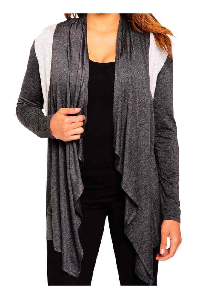 Harley-Davidson Womens Tribal Wings Long Sleeve Open Front Cardigan Charcoal