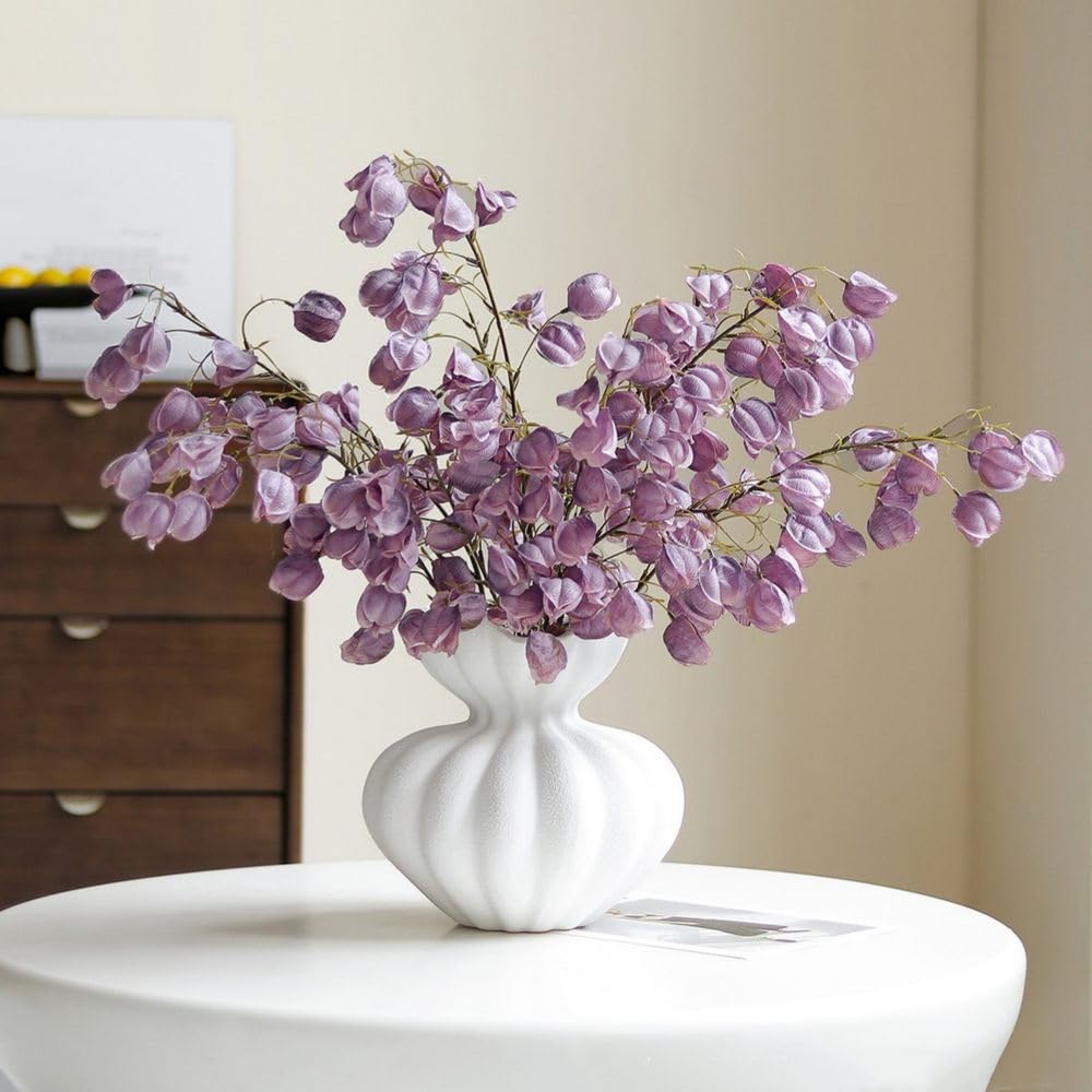 Fleurs artificielles violettes en soie de qualité supérieure, lot de 5