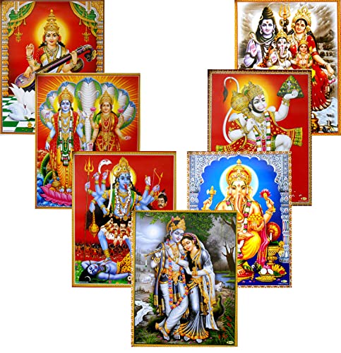 Wholesale Lot of 10 Hindu Gods and Goddess Reprint Posters : Size - 9x11 Inches