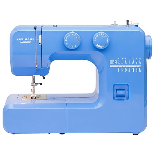 Janome Blue Couture Easy-to-Use Sewing Machine with Interior Metal Frame,