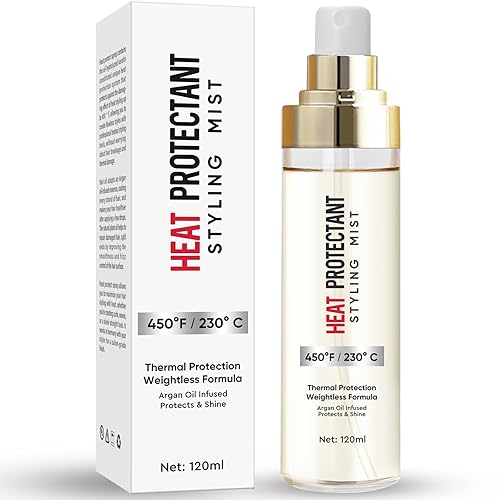 Heat Protectant Spray for Hair with Argan Oil for Styling Tools, Leave in Conditioner Spray to Smooth & Hydrate, Natural Clean Formulation,