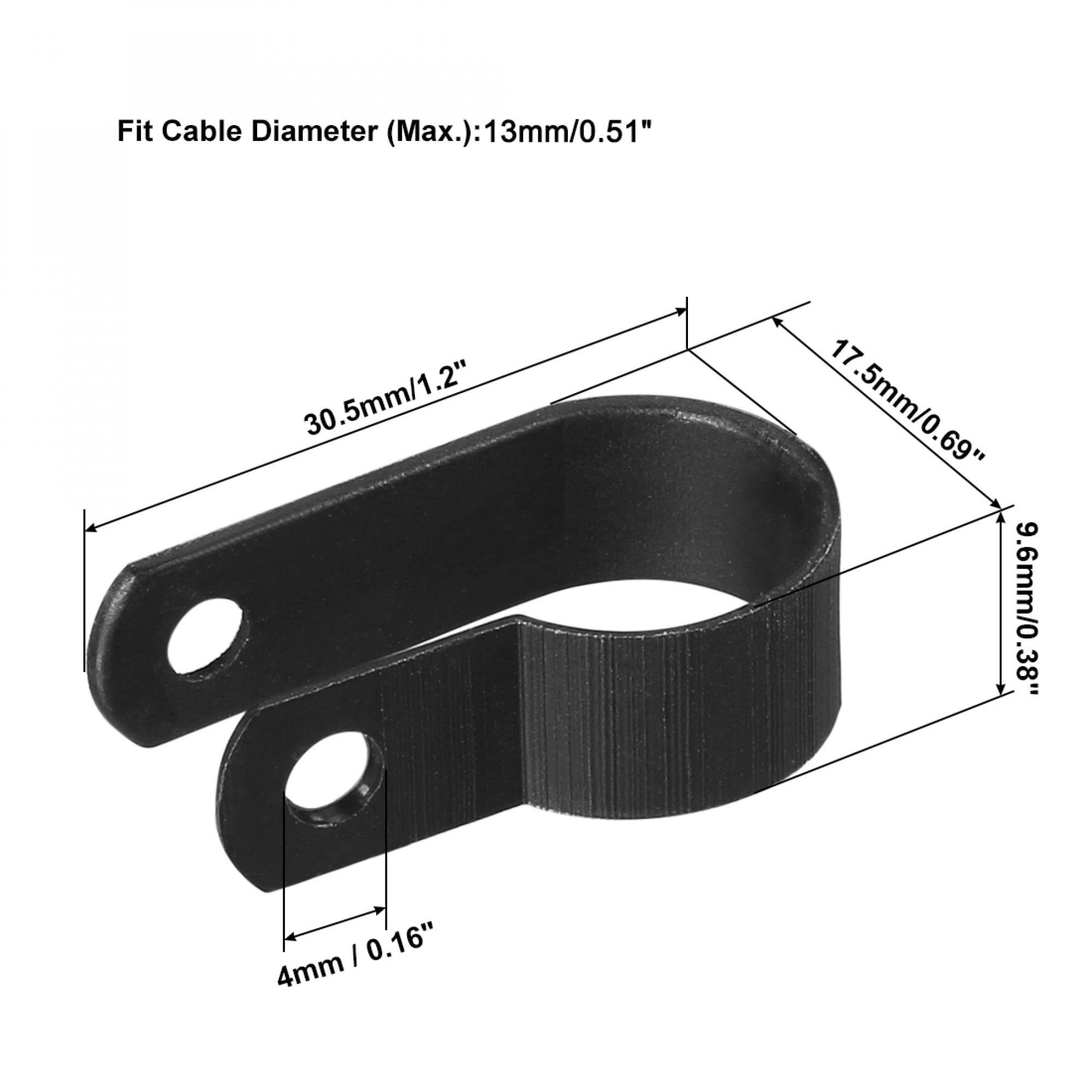 200 pezzi Morsetto per cavi in nylon di plastica Tipo R Tipo P
