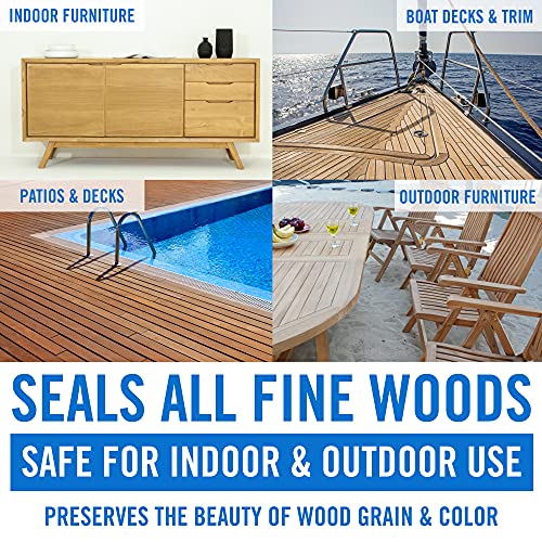 Image of Teak Cleaner and Brightener for Wood, Teak Oil or Sealer for Boats, Indoor