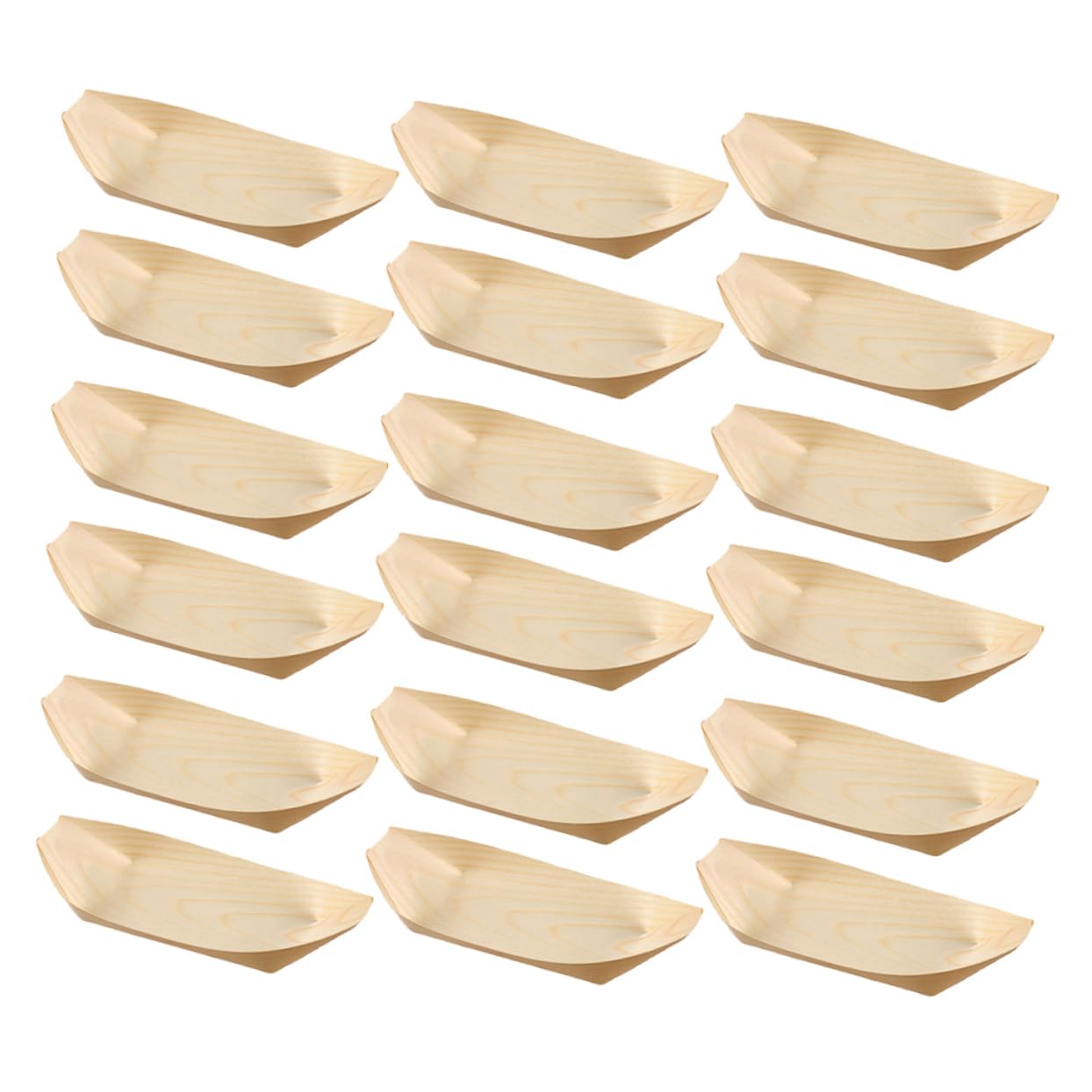 HOMOCONO 150pcs Sushi Wooden Boat Snack Containers Boat Shaped Plate Charcuterie Boards Basket Sushi Serving Boat Sushi Take Out Trays Sushi Serving Plate Bandejas Kit Serving Platter Khaki