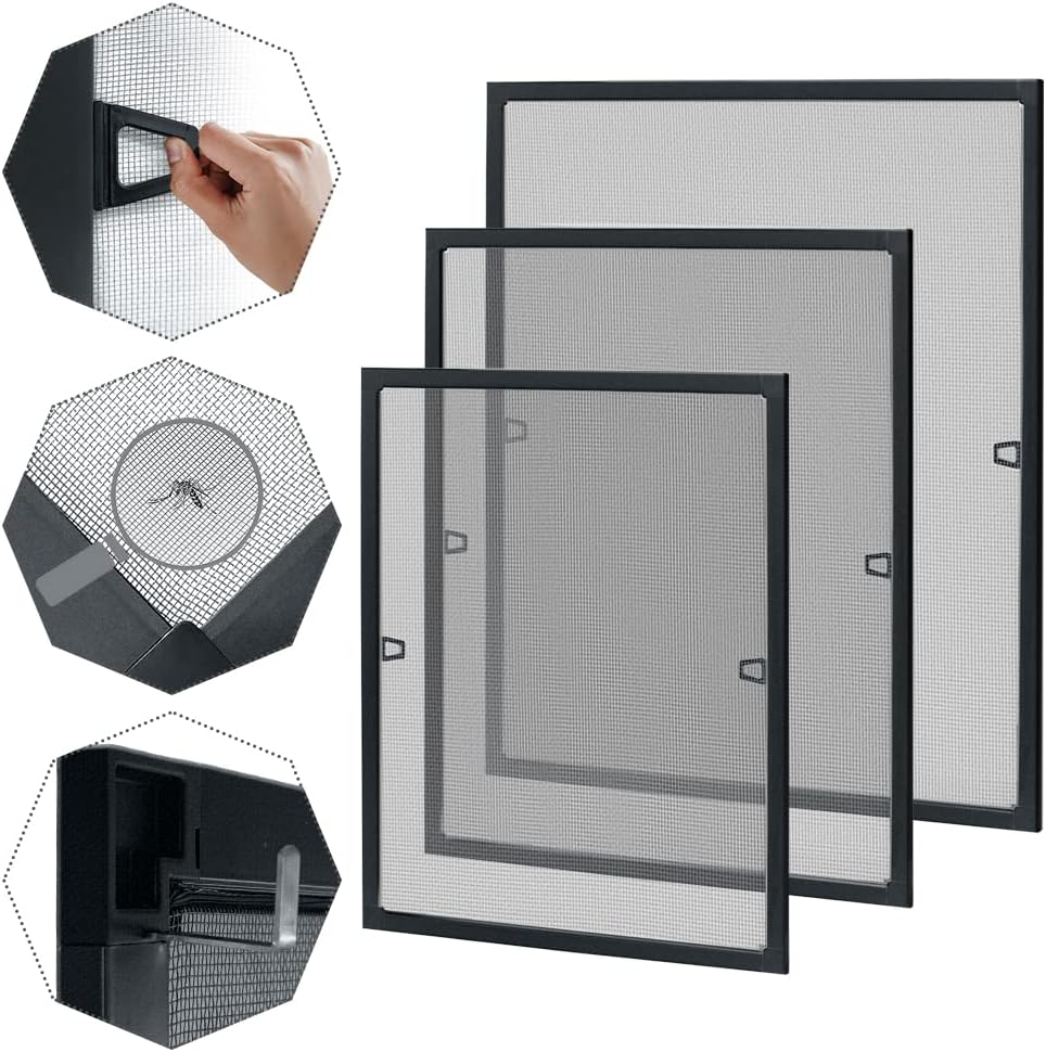Magnet-Fliegengitter Für Fenster – Selbstschließend, 195x170 Cm, Braun