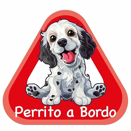 Pegatina bebé a bordo en vinilo adhesivo (Perro Setter Ingles 1)