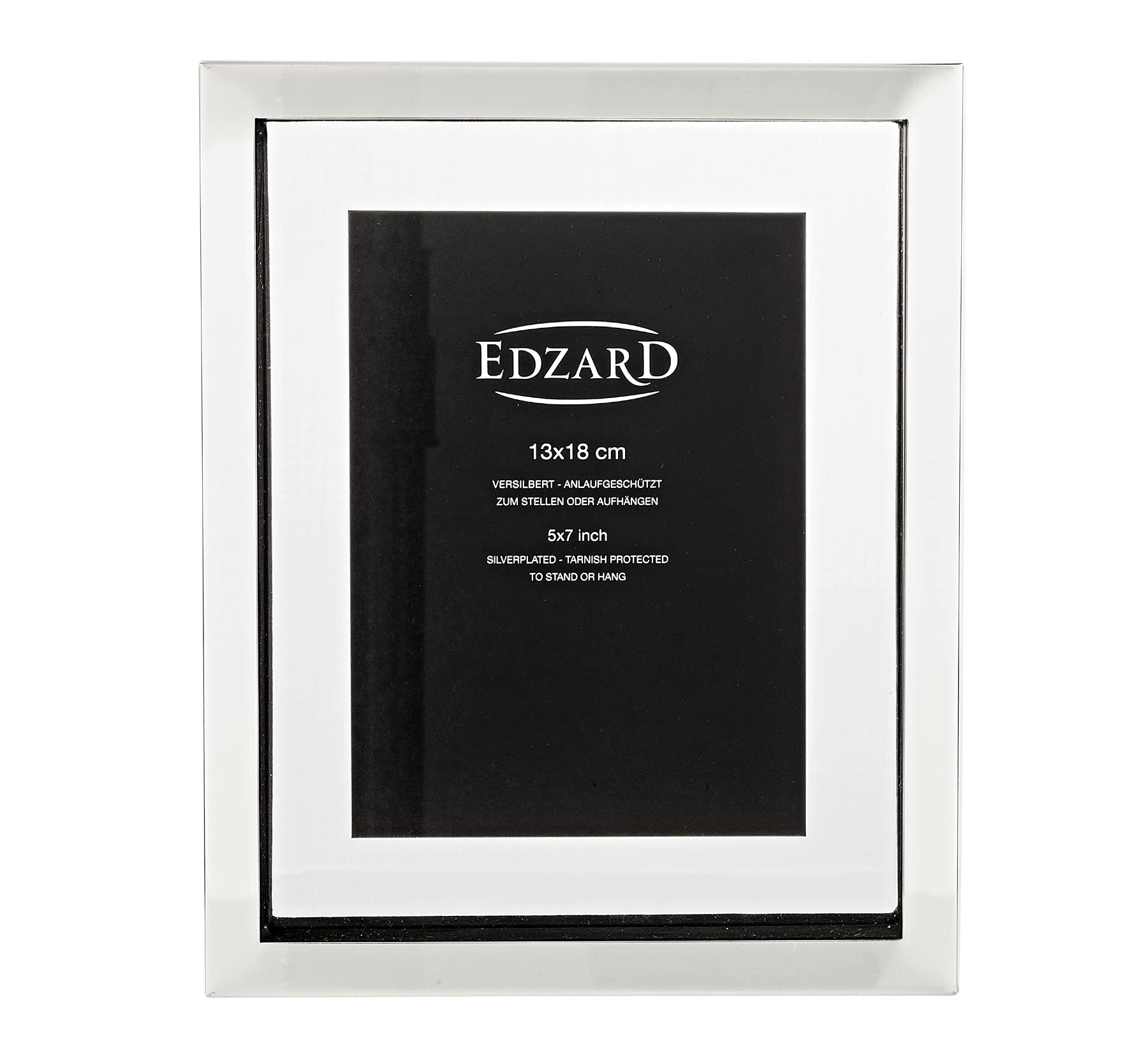 EDZARD Caserta ramka na zdjęcia 13 x 18 cm, szlachetna srebrna, odporna na matowienie