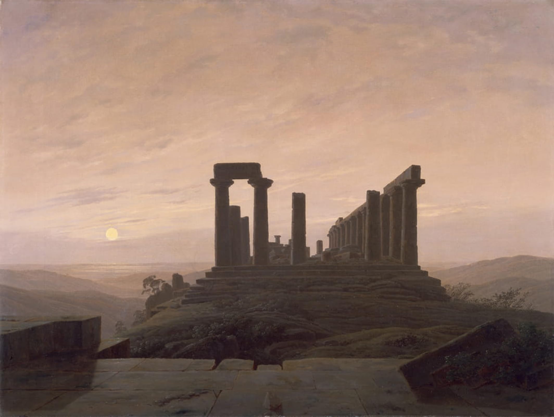 POSTERIIk Famous Animal Posters Vintage Picture The Temple of Juno in Agrigento by Caspar David Friedrich - by Caspar David Friedrich Modern Wall Decor for Home Decor 60x90cm