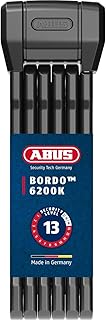 ABUS Bordo 6200K 90 SH Folding Lock - Flexible Bicycle Lock with Bracket - Lock Body Can Be Rotated 360 Degrees - High Security Thanks to Hardened Steel and XPlus Cylinder - 94 cm, Black