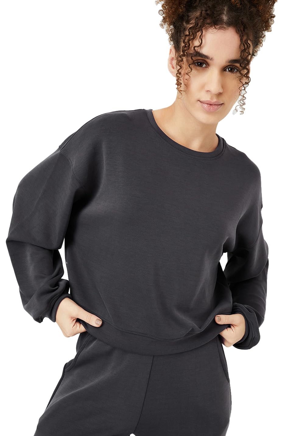 max Women Boxy Fit Solid Sweatshirt-picture-32