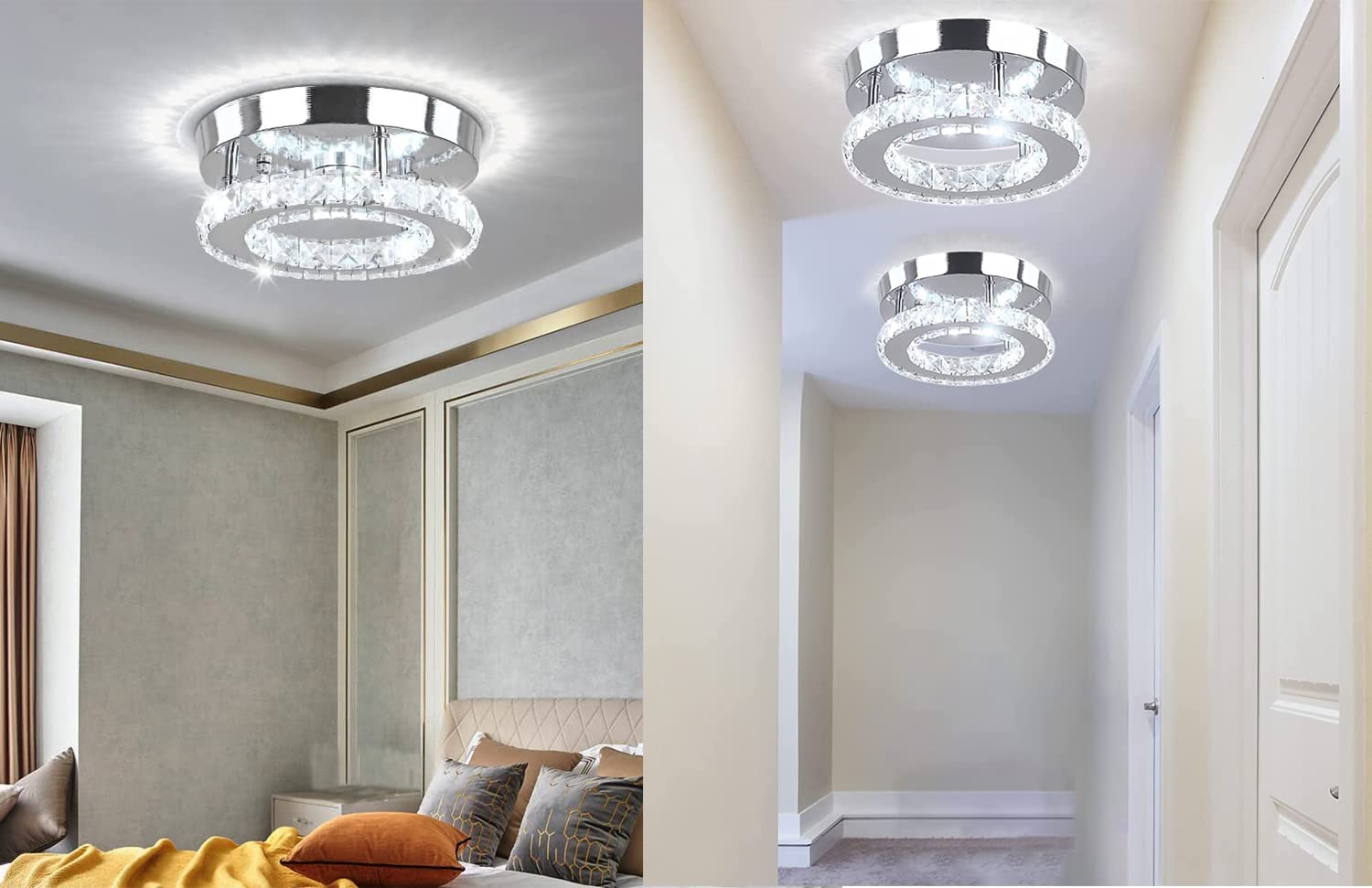 Barrancas plafondlamp, zwart/goud, kristalglas
