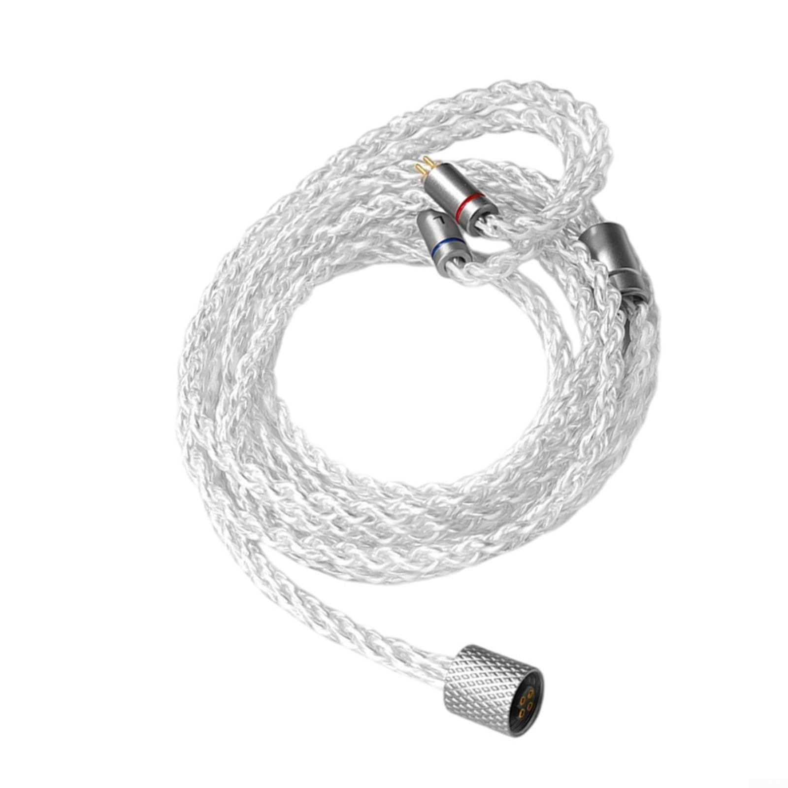 Cable de auriculares 3 en 1 con conectores tipo 4,4 mm y 3,5 mm, cable de cobre chapado en plata, 1,2 m para auriculares de repuesto (2 en 1)