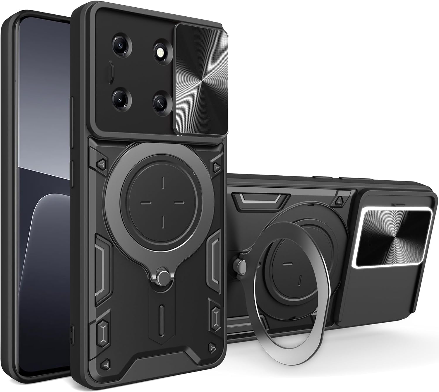 Lustree Back Cover Anti-Drop Case with 360° Metal Bracket and Sliding Camera Cover Case for Infinix Note 30 5G - BLAC (B0D5V1Q8F3) Amazon Price History, Amazon Price Tracker