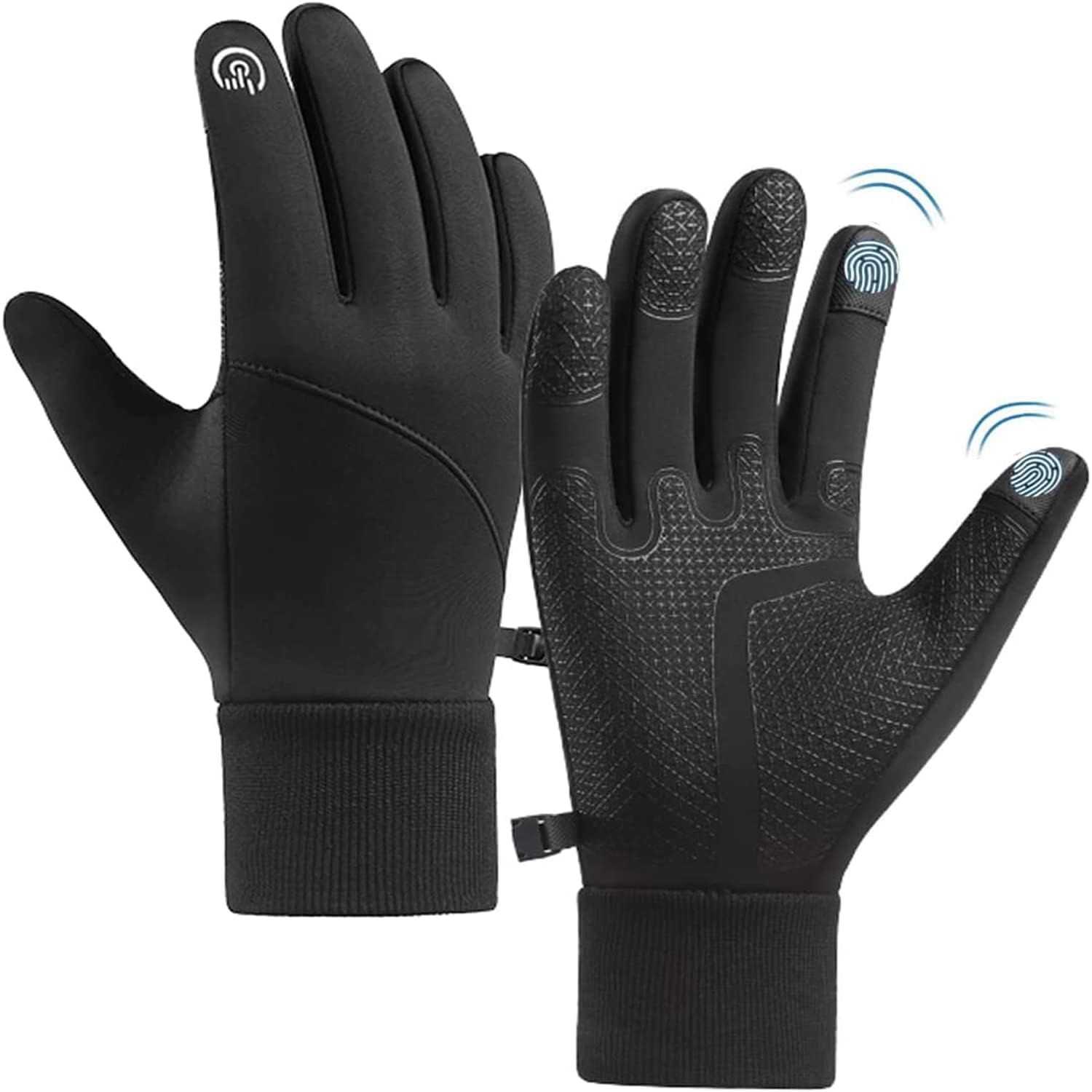 Winter Thermal Gloves, Windproof Water-Resistant Gloves Anti-slip Touch Screen Cycling Gloves for Men Women Hiking Climbing Riding Bike Outdoor Sports(M)