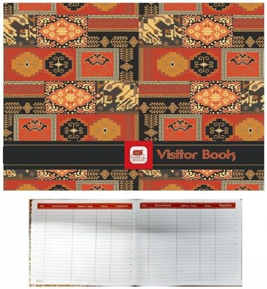 FIRST CLICK Visitor Book Feedback book Address Books (Executive) Guest Book The cover design of the Books is subject to change depending on stock availability 144 Page Size- 20.5 x 25 cm 1 Pc