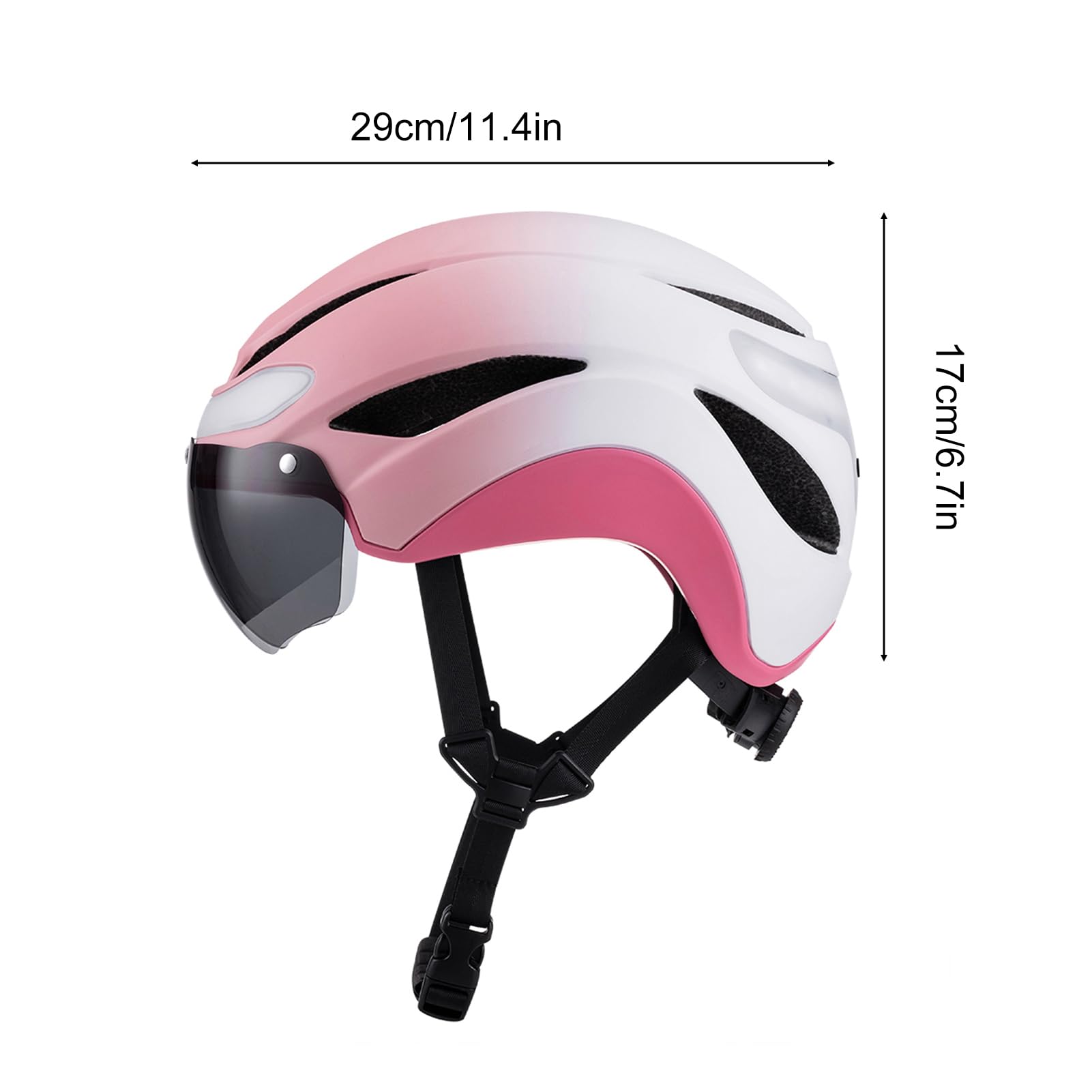POENVFPO Casco de Bicicleta Inteligente, Casco de Ciclismo LED con Luces Delanteras y Traseras, Visera Antivaho para Seguridad en Conducción Nocturna y Desplazamientos