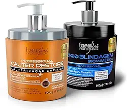 Kit Forever Liss Cauter Restore + Blindagem Capilar 500g