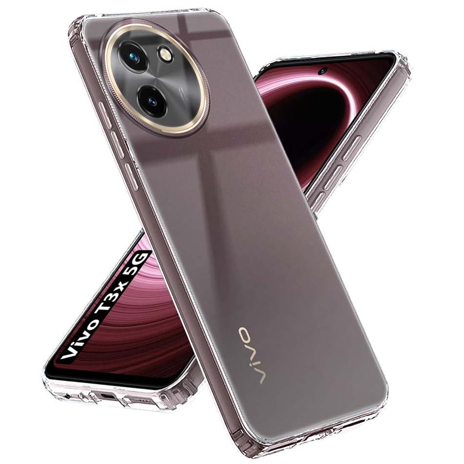Fashionury Shockproof Crystal Clear Back Case for Vivo Y200i 5G / Vivo T3x 5G | Raised Bumps for Camera & Screen Protection | Transparent Back Cover Case for Vivo Y200i 5G / Vivo T3x 5G (B0D2J594N8) Amazon Price History, Amazon Price Tracker