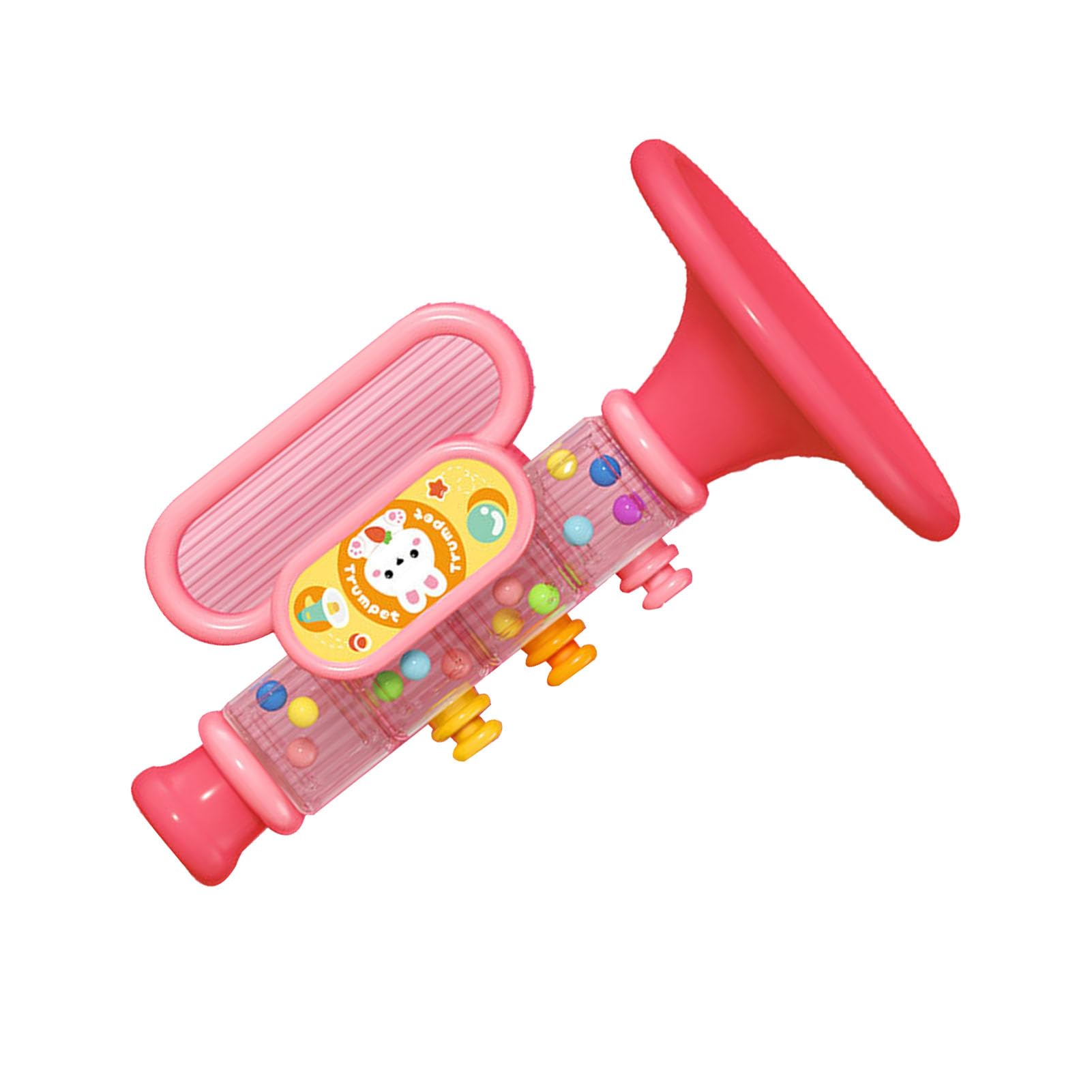 Hidyliu Juguete de Trompeta para bebé, Diseño de Dibujos Animados Adorable, Mini Trompeta Multifuncional para Educación Temprana, Material: ABS (Rosa)