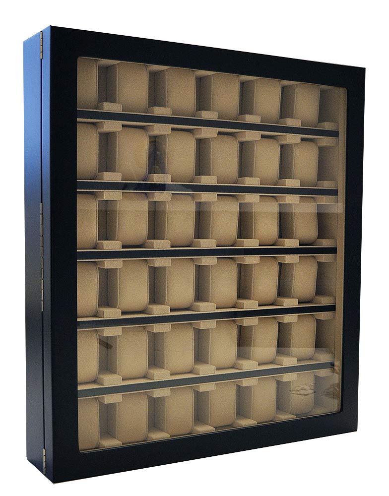 Meyer & Söhne Orig Uhrenvitrine Tischvitrine für 36 Uhren schwarz