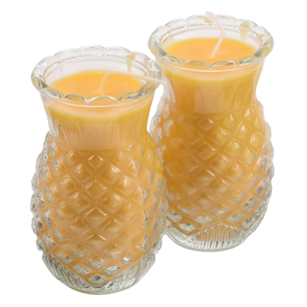 Operitacx 2 Pezzi Lampada a Olio a Forma di Ananas Gialla per Preghiera Religiosa Illuminazione Costante e Fino a 3 Giorni in Vetro per Rituali Casalinghi e Occasioni Religiose