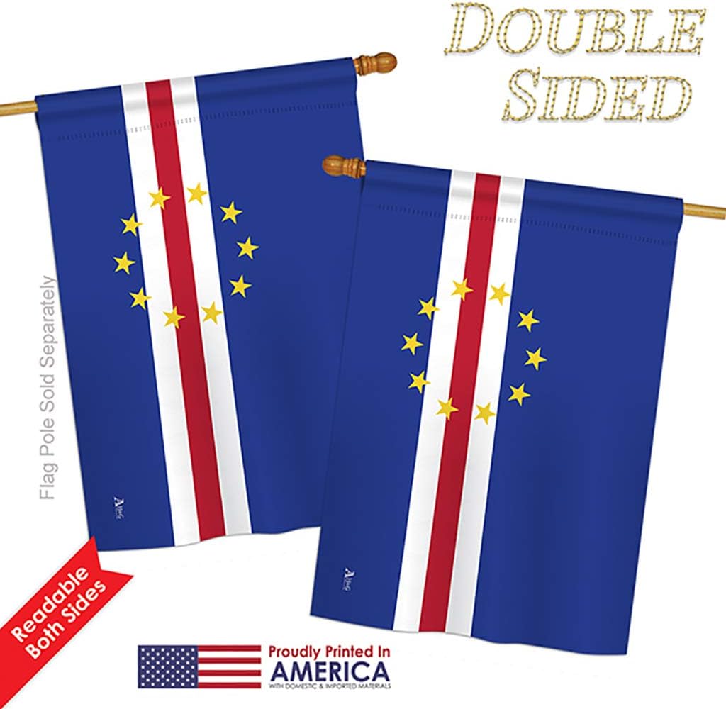 Cape Verde House Flag Regional Nationality Nation International World Country Particular Area Small Decorative Gift Yard Banner Double-Sided Made In USA 28 X 40